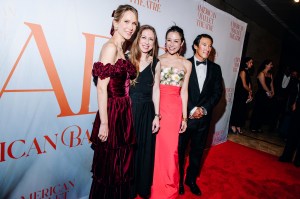 Indre Rockefeller, Chelsea Clinton, Elizabeth Chai Vasarhelyi and Jimmy Chin
