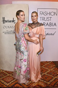 MARRAKESH, MOROCCO - OCTOBER 24: Lady Amelia Spencer and Lady Eliza Spencer attend Fashion Trust Arabia 2024 at El Badi Palace on October 24, 2024 in Marrakech, Morocco. Photo by Dave Benett