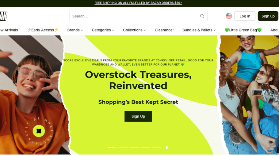 "To revolutionize the fashion industry by helping find forever homes for overstock goods that would otherwise end up in landfills," Bazar's website reads. "Together, we can make sustainable shopping the new standard, one fantastic deal at a time."