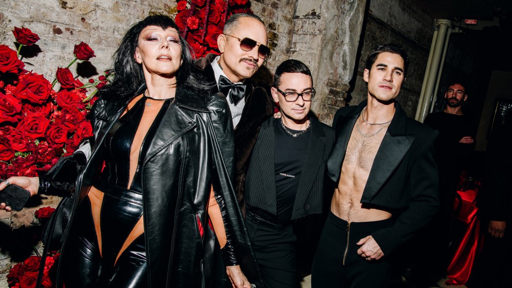 Susanne Bartsch, Willy Chavarria, Christian Siriano, and Darren Criss
