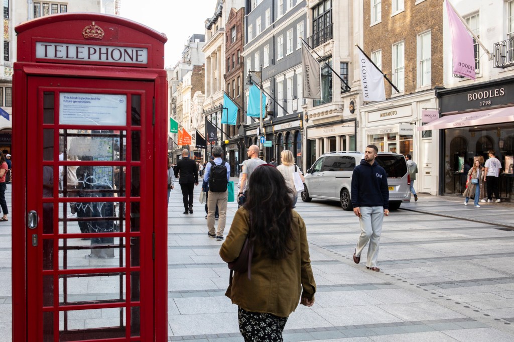 Shoppers on New Bond Street in London. 