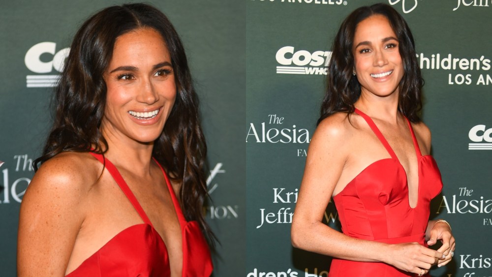 Meghan Markle at the 2024 CHLA Gala on Oct. 5 in Los Angeles, red dress, Carolina Herrera, Cartier