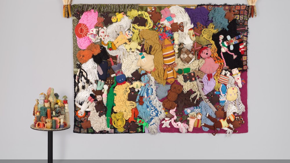 Mike Kelley's 1987 work "More Love Hours Than Can Ever Be Repaid and The Wages of Sin."