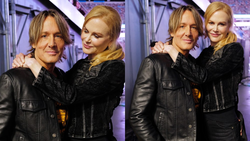 Keith Urban and Nicole Kidman at the Concert for Carolina Benefit on Oct. 26 in Charlotte, North Carolina, double denim