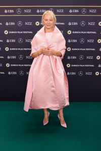 ZURICH, SWITZERLAND - OCTOBER 04: Pamela Anderson attends the "The Last Showgirl" green carpet during the 20th Zurich Film Festival at Corso Green Carpet on October 04, 2024 in Zurich, Switzerland. (Photo by Joshua Sammer/Getty Images for ZFF)