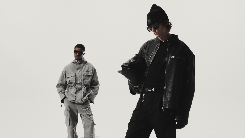 Two looks from the Belstaff x Represent capsule