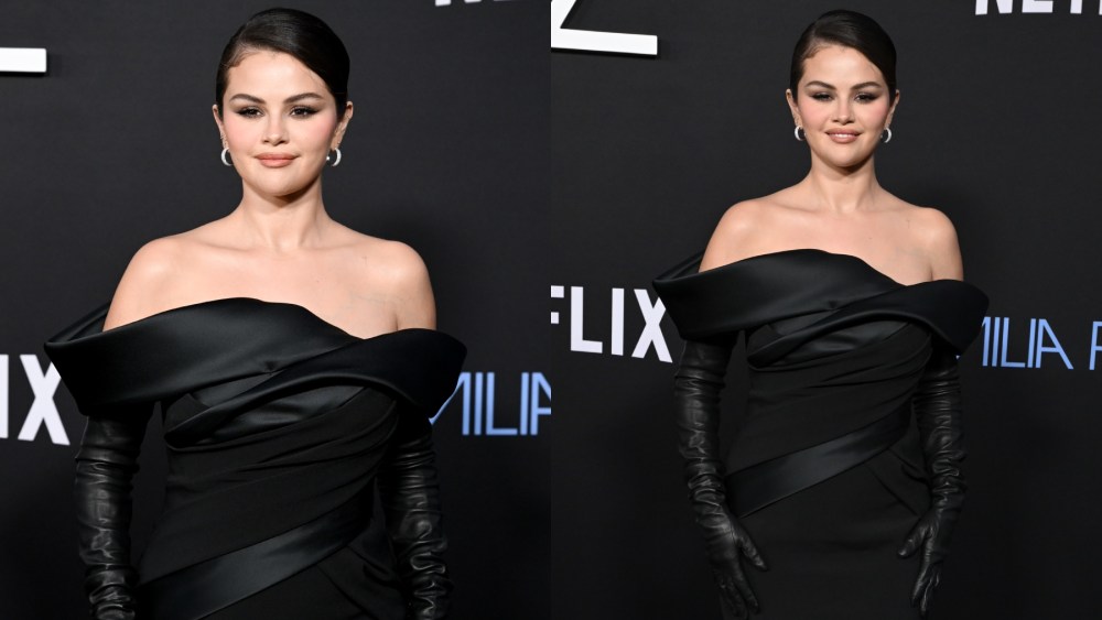 Selena Gomez at the "Emilia Pérez" Los Angeles premiere on October 21, Elie Saab couture, red carpet