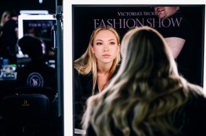Lila Moss backstage at the Victoria Secret Fashion Show 2024