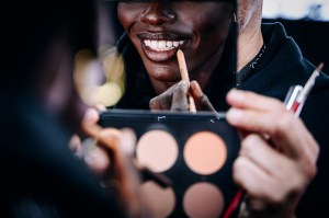Awar Odhiang backstage at the Victoria Secret Fashion Show 2024