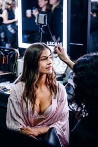 Barbara Palvin backstage at the Victoria Secret Fashion Show