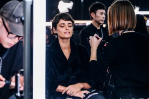 Taylor Hill backstage at the Victoria Secret Fashion Show