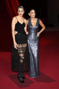 Margaret Qualley, Demi Moore at the Fourth Annual Academy Museum Gala held at Academy Museum of Motion Pictures on October 19, 2024 in Los Angeles, California.