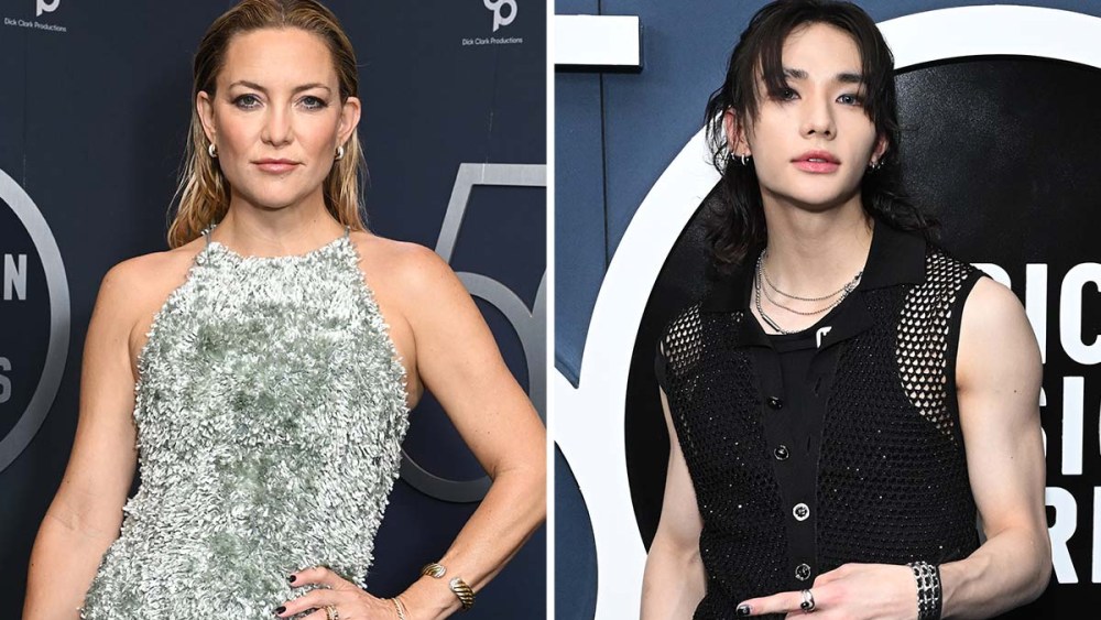 american music awards, red carpet, kate hudson, hyunjin, music, awards show, red carpet style, sheer, texture