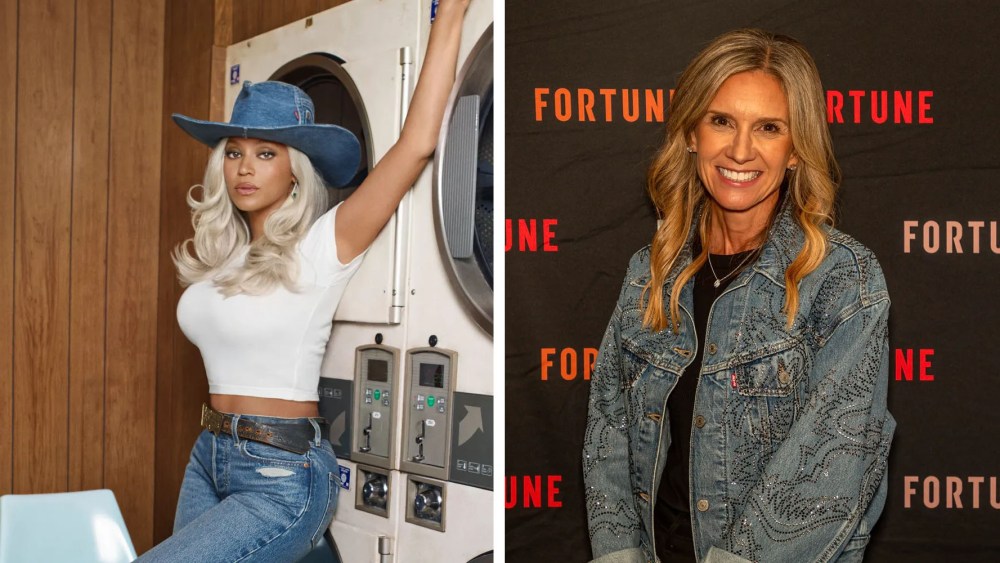 Michelle Gass on stage at Fortune Most Powerful Women 2024 in Laguna Niguel, CA on October 15, beyonce levi's jacket