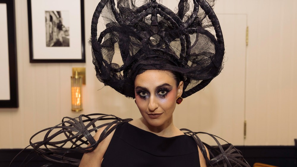 Cat Cohen getting ready for Hulaween.