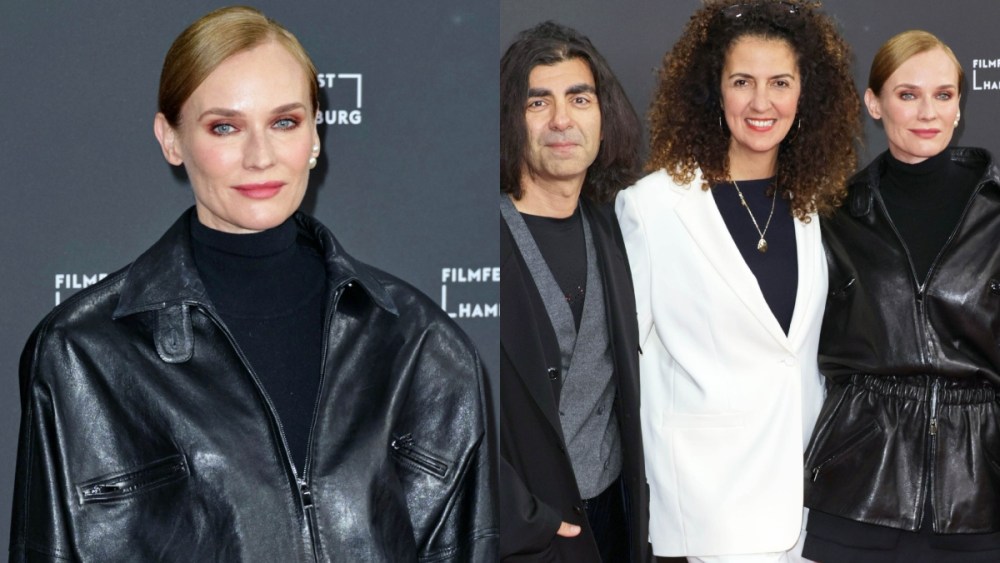 Diane Kruger, Fatih Akin and, Malika Rabahallah at the "The Shrouds" premiere during Film Festival Hamburg.