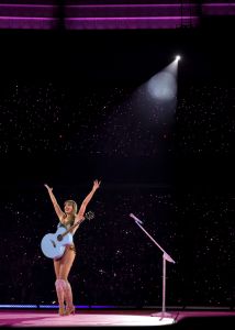 VANCOUVER, BRITISH COLUMBIA - DECEMBER 06: EDITORIAL USE ONLY. NO STANDALONE PUBLICATION USE (NO SPECIAL INTEREST OR SINGLE ARTIST PUBLICATION USE; NO BOOK USE). Taylor Swift performs onstage during "Taylor Swift | The Eras Tour" at BC Place on December 06, 2024 in Vancouver, British Columbia. (Photo by Kevin Winter/TAS24/Getty Images for TAS Rights Management)