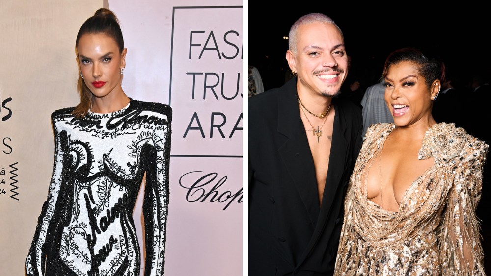 (L-R): Alessandra Ambrosio, Evan Ross and Taraji P. Henson attend Fashion Trust Arabia 2024 at El Badi Palace on October 24, 2024 in Marrakech, Morocco.