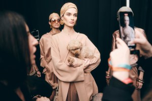 Backstage at the Giorgio Armani Spring 2025 ready-to-wear show