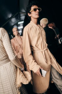 Backstage at the Giorgio Armani Spring 2025 ready-to-wear show