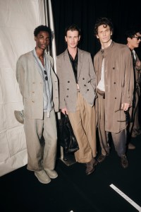 Backstage at the Giorgio Armani Spring 2025 ready-to-wear show