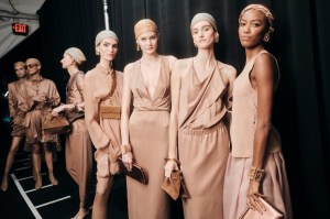 Backstage at the Giorgio Armani Spring 2025 ready-to-wear show