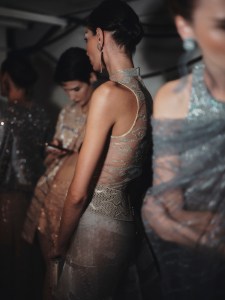 Backstage at the Giorgio Armani Spring 2025 ready-to-wear show