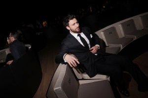Aaron Taylor-Johnson at the Giorgio Armani Spring 2025 Ready-to-Wear show