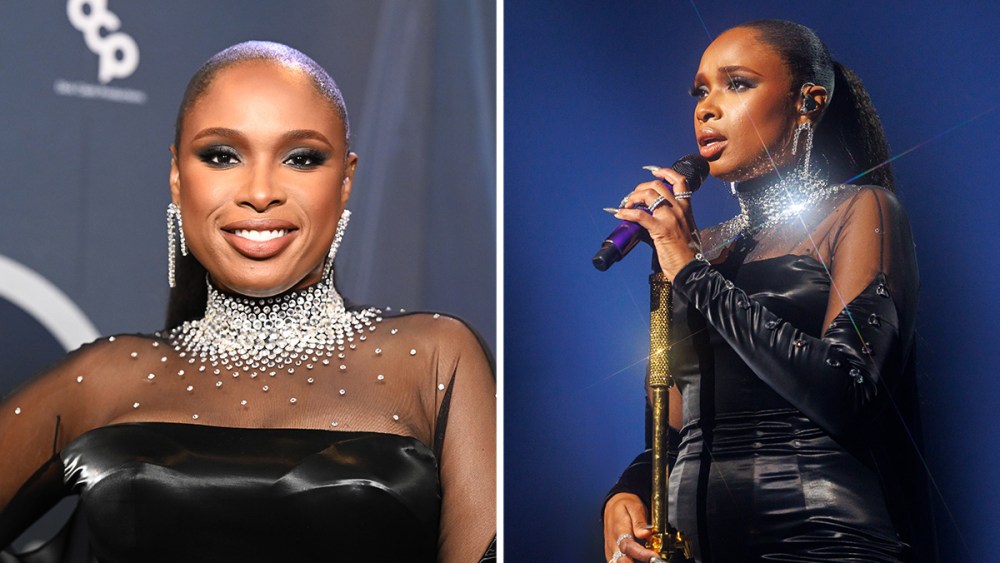 Jennifer Hudson, American Music Awards, La Roxx, latex, strapless dress, celebrity style, american music awards show whitney houston tribute