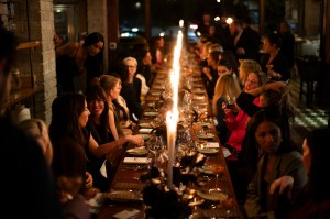 The scene at the dinner.