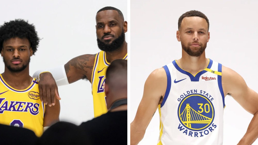 Bronny and Lebron James, Jimmy Butler, NBA Media Day 2024.