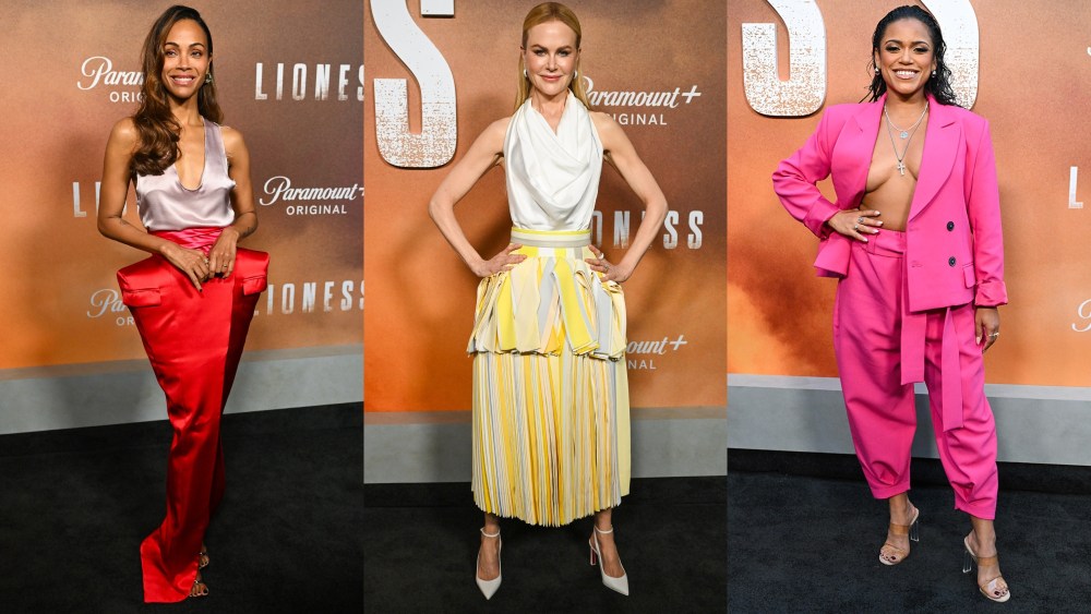 zoe saldana, balmain, bottega veneta, nicole kidman, lioness, premiere
