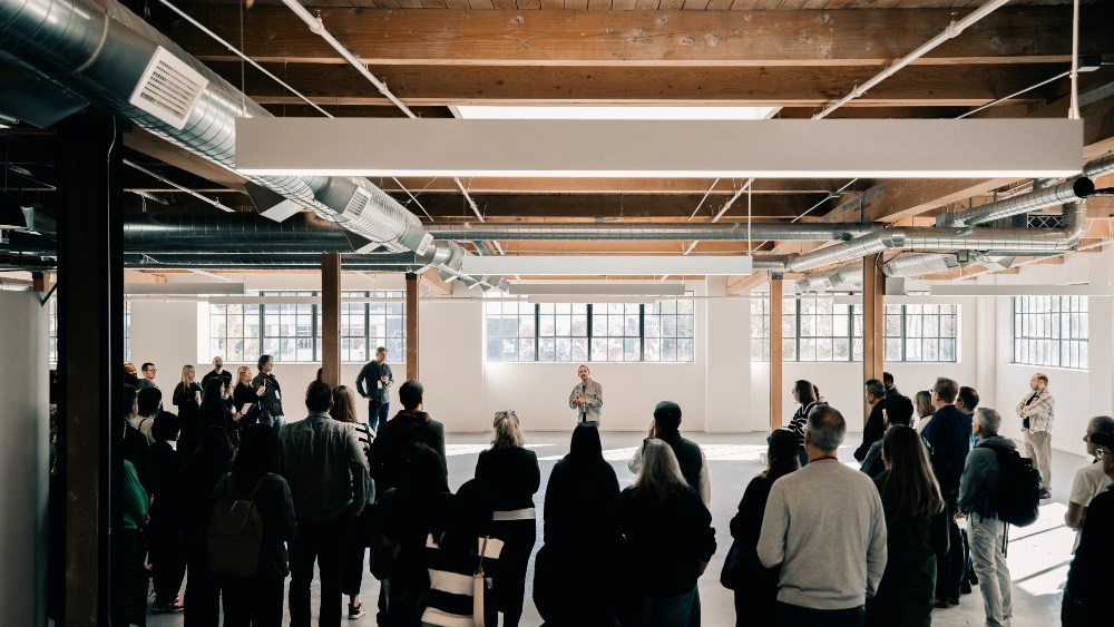 HILOS founder Elias Stahl speaking to attendees at the launch of the Made in Old Town project.