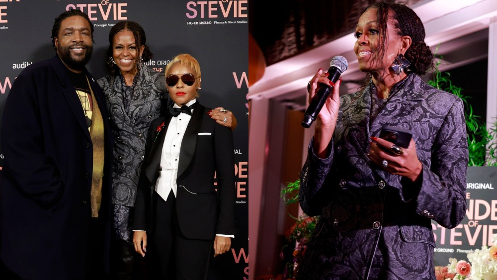 Michelle Obama, Versace, New York City, Audible And Higher Ground “The Wonder Of Stevie" event