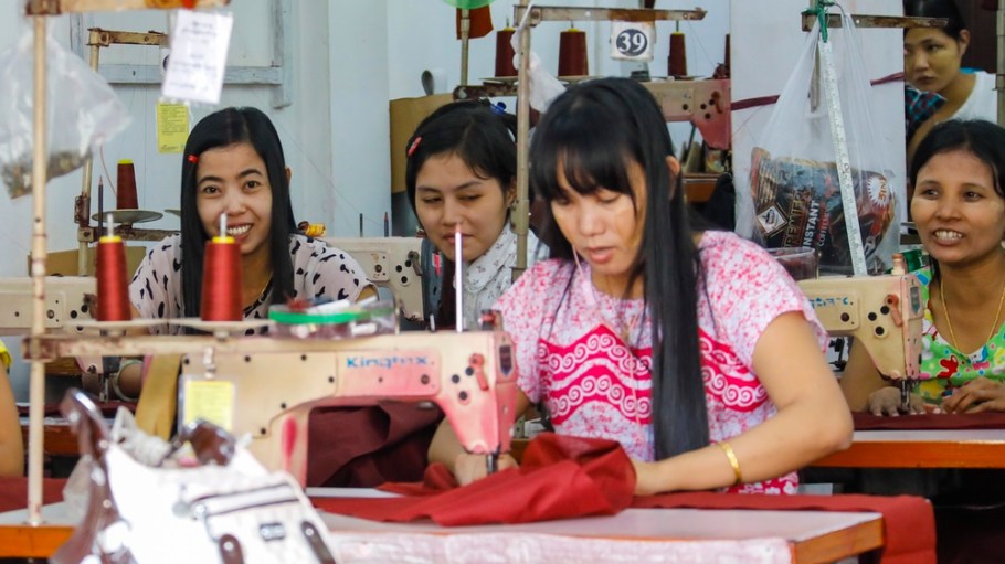 Myanmar garment worker.