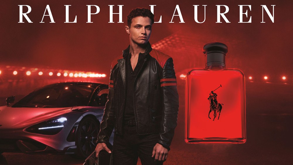 f1 driver Lando Norris for Ralph Lauren Polo Red fragrance