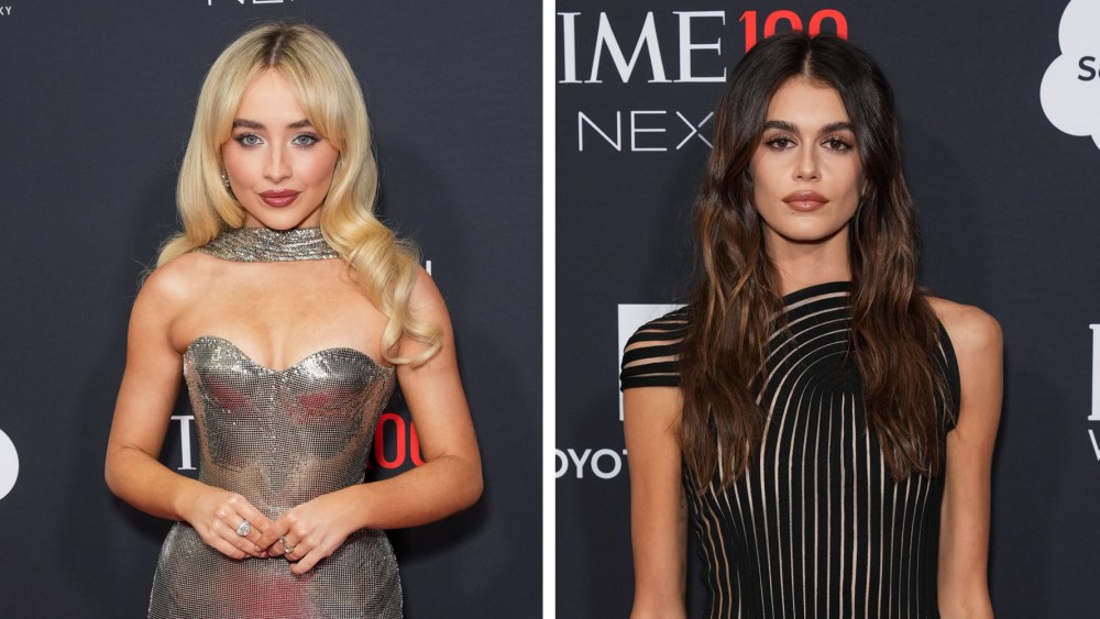 Sabrina Carpenter and Kaia Gerber at TIME100 Next held at Current at Pier 59 on October 09, 2024 in New York, New York.