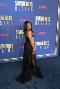 LOS ANGELES, CALIFORNIA - OCTOBER 23: Simone Biles attends Netflix's Simone Biles Rising premiere event at The Egyptian Theatre Hollywood on October 23, 2024 in Los Angeles, California. (Photo by Charley Gallay/Getty Images for Netflix)
