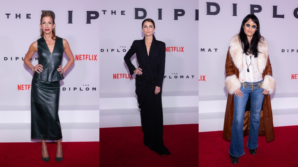 Jihae, Alysia Reiner, Keri Russell, The Diplomat, Season 2, red carpet, premiere