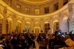 A concert in Vaux-le-Vicomte's oval-shaped grand salon.