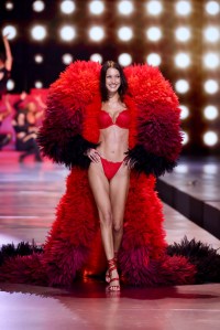 Bella Hadid on the runway at the Victoria's Secret Fashion Show held at the Brooklyn Navy Yard on October 15, 2024 in New York, New York.