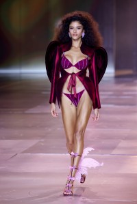 Rania Benchegra on the runway at the Victoria's Secret Fashion Show.