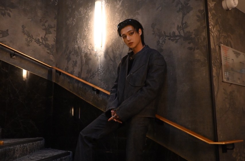 Wooyoung before the Courrèges show.