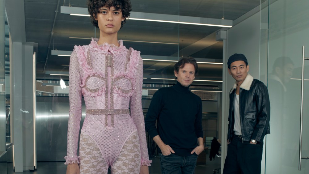 A model wearing a look from Christopher Kane's residency collection for Self-Portrait