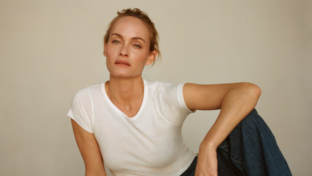 Amber Valletta in Triarchy's plastic-free denim.