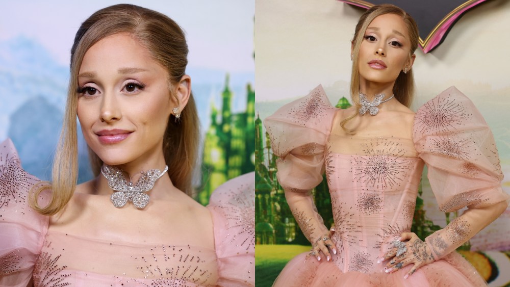 Ariana Grande at the premiere of "Wicked" on Nov. 3 in Sydney, Glinda, Vivienne Westwood, Wizard of Oz, red carpet