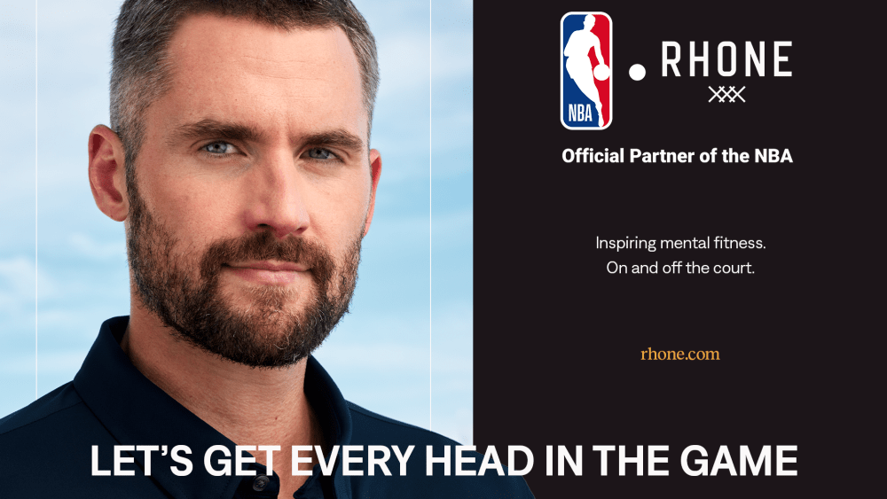 Kevin Love in Rhone's new ad campaign.