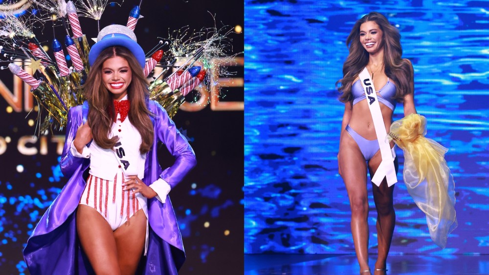 Miss United States Alma Cooper participates in the The 73rd Miss Universe Competition - Preliminary Competition at Arena Ciudad de Mexico on November 14, 2024 in Mexico City, Mexico, miss usa 2024 national costume, miss usa swimwear 2024
