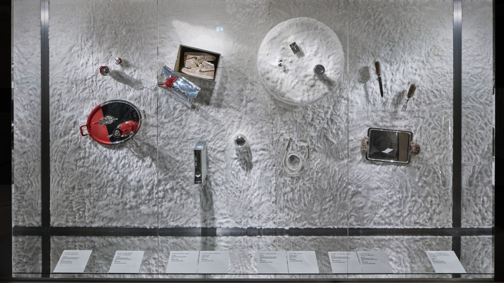 Inside the "Christofle, une brillante histoire" exhibition at the Musée des Arts Décoratifs.