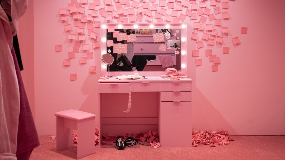 Think pink: Patou x Onitsuka Tiger collaboration at the Onitsuka Tiger store on Regent Street.